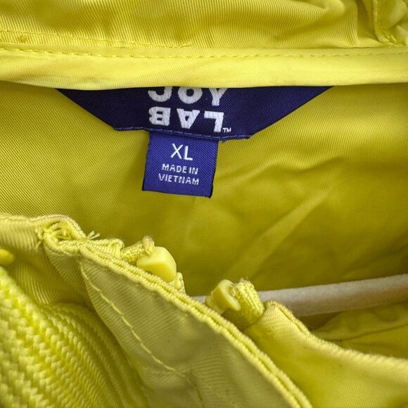 JoyLab Women's Zip-Up Water Resistant Rain Coat Neon Yellow Size XL - Picture 7 of 7